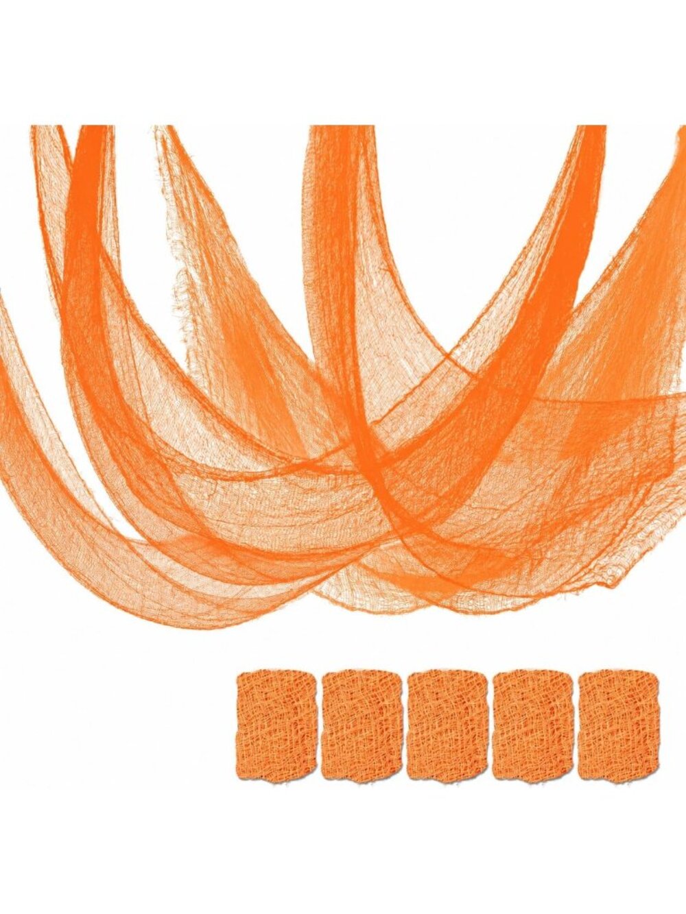 5 Pcs Orange Halloween 72 x 30" Gauze Creepy Cloth Fabric Tapestry Decorations